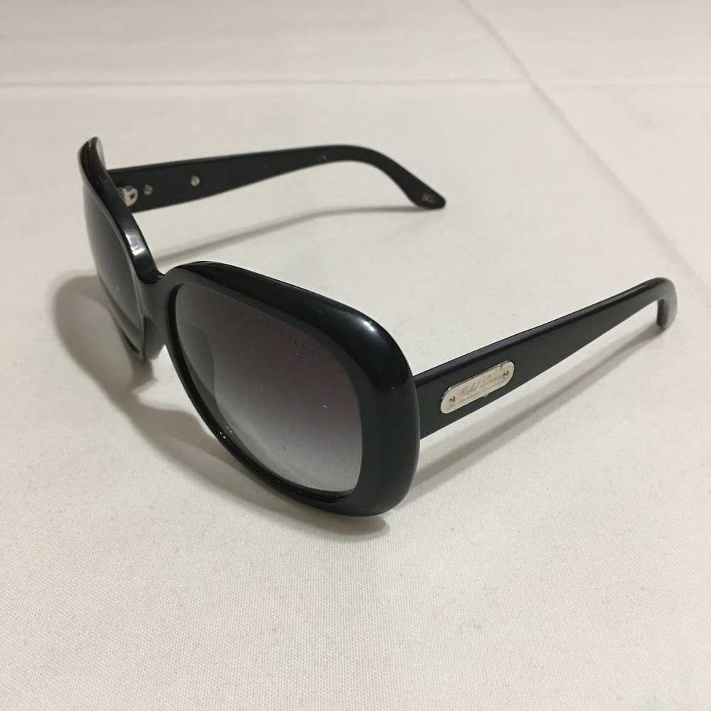 Ralph Lauren Sunglasses Women Black Square Oversized Gradient Lens